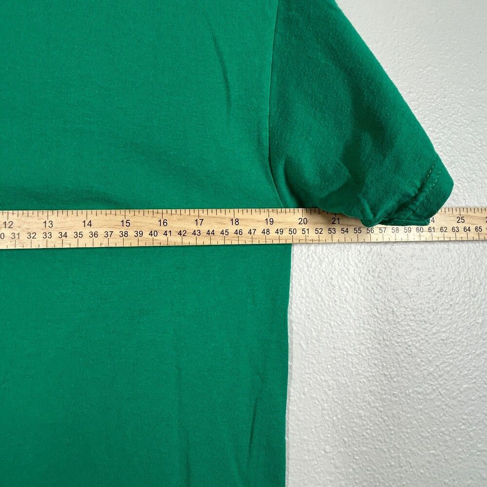 Hanes T-Shirt Mens M Green KΔ Applique Greek Letter Heavyweight 50/50 Crewneck - Picture 7 of 8